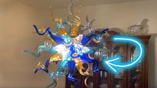 Kelary Hand Blown Glass Chandelier Lighting review and unboxing [upl. by Illek23]