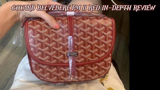 GOYARD BELVEDERE PM II RED INDEPTH REVIEW [upl. by Mcmaster]