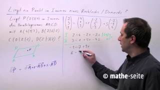 Punkt im Inneren eines Dreiecks oder Parallelogramms berechnen Beispiel 1  V0505 [upl. by Aitselec]
