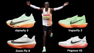 Nike Alphafly 3  Vaporfly 3  Zoom Fly 6  Pegasus 41  Eliud Kipchoge runningshoes running [upl. by Noreen]