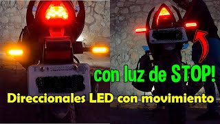 Direccionales LED para MOTOCICLETA  Con LUZ de FRENO Suzuki Gixxer SF [upl. by Christoper986]