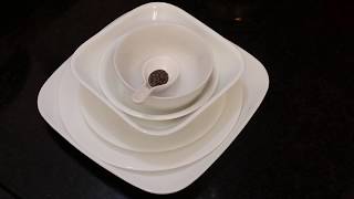 Unboxing Dishware different sizes  Corelle Livingware Winterfrost white [upl. by Hniv769]