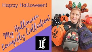 Whats in my Halloween Loungefly Collection  Ghost Mickey Pumpkin Mickey Haunted Mansion amp more [upl. by Nosrej]