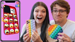 Trying Out Push Pop Fidget Toy Apps  Audrey and Spencer [upl. by Eneri]