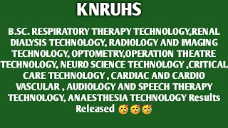 KNRUHS Bsc paramedical All courses Results Released in 2024🥳🥳 [upl. by Berkly956]