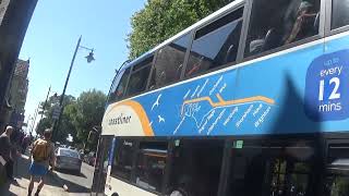 Stagecoach Coastliner bus route 700 leaving Worthing Steine Gardens bus stop 28th July 2024 [upl. by Ayatnwahs]