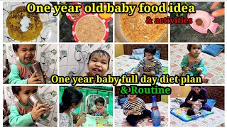 one year old baby full day diet plan amp routine  one year old baby food  activities sleep feed [upl. by Esinek]