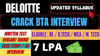 Deloitte BTA interview  Deloitte online Test GD  case study [upl. by Pasquale799]