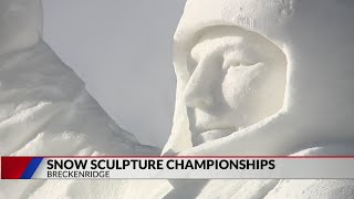 Snow sculpture championships underway in Breckenridge [upl. by Beata]