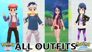 Pokemon Brilliant Diamond and Shining Pearl  All Outfits pokemonポケットモンスター [upl. by Phineas]