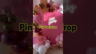 😍PINK BACKDROP DECORATION💗 ytshort shorts pink pinkbackdropdecoration balloons howto diy [upl. by Ailehpo]