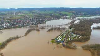 Bad Oeynhausen Hochwasser Drone Footage  26122023 [upl. by Nylknarf]