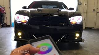 1114 Dodge Charger Dual RGB Multicolor Halos RGBW Demon Eyes Halos RGBW Bluetooth Controller [upl. by Ceciley]