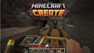 Minecraft Create Mod Playthrough Ep 19 Adding sand production and extending tracks [upl. by Drahsar]