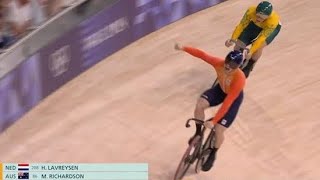 Harrie Lavreysen wins in Mens Keirin Track Cycling Final at Olympics 2024 for gold [upl. by Yerffoeg]