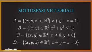 ALGEBRA LINEARE Sottospazi vettoriali  Teoria ed esercizi [upl. by Ecertap]