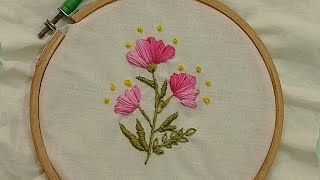 Embroidery hoop art embroidery for beginnersEmbroidery motif designEmbroidery design for beginners [upl. by Kinna]