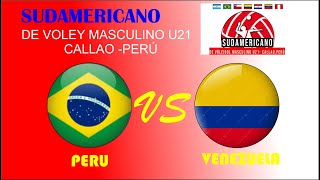 BRASIL vs COLOMBIA Sudamericano de Vóley Masculino Sub 21 CALLAO PERU [upl. by Vassaux]