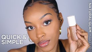 NATURAL GLAM feat Rare Beauty Tinted Moisturizer  Slim Reshae [upl. by Enrol264]