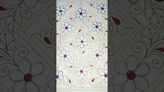 Nakshi kantha design tutorial❤️art drawing artandcraft drawingtutorial painting [upl. by Woodsum]