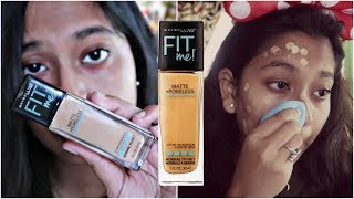 Maybelline Fit Me MattePoreless FoundationShade 230Natural Buff Review ampDemoWorth it or not [upl. by Lucila]