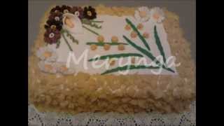 COME FARE LA TORTA MIMOSA DECORATA CON PASTA DI ZUCCHERORICETTA [upl. by Neelyk]