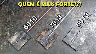 Qual Eletrodo é Mais Resistente e Onde Devo Utilizálos 6013 7018 ou 6010 [upl. by Cutler]