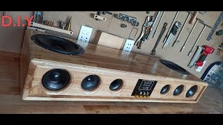 DIY Sound bar  Bluetooth Using Wood 200W [upl. by Katya302]