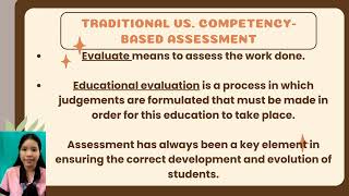 Unit 1 C Traditional assessment vs Competencybased Assessment [upl. by Lotta]