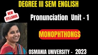 Degree III Sem English  PRONUNCIATION New Syllabus [upl. by Ettevi]