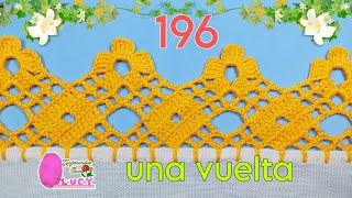 PUNTILLA 196 Tan fácil de realizarUNA VUELTA para servilleta o mantel con detalle de flor 🌷🌺🌸 [upl. by Eshelman744]