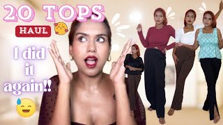 I tried on 20 Trendy top 😅  Seasonal Wardrobe Update Tops amp Shirts Haul [upl. by Aihsyn]