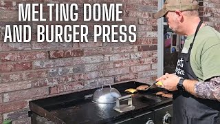 Burger Press amp 9 Melting Dome  Blackstone Griddle Accessories [upl. by Anaiuq]