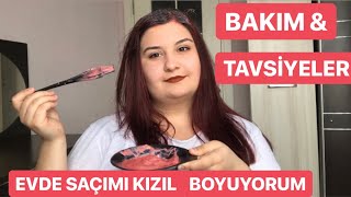 EVDE KIZIL SAÇ BOYAMA  SAÇ NASIL AÇILIR VE BOYANIR  BAKIM VE TAVSİYELER [upl. by Llyrpa]