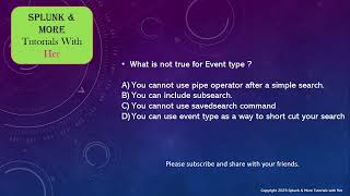 EventTypes QuizSplunk User Power User practice test interview questions [upl. by Ingemar]