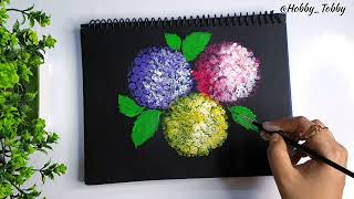 Hydrangea flower art with bubble wrap  Creative art idea [upl. by Pollock338]