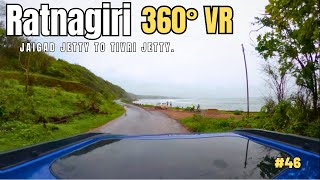 Coastal Ride  46  Jaigad to Tivari Jetty in 360 Degree Ratnagiri  360video asmr [upl. by Meurer156]