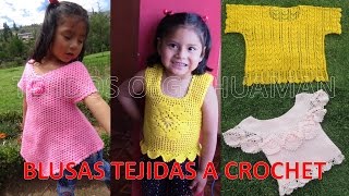 Blusas tejidas a crochet  TEJIDOS OLGA HUAMAN [upl. by Ymarej799]