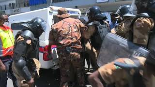 Police arrests Journalists and protestors in Windhoek [upl. by Philipp]