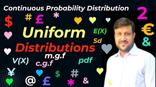 Uniform distribution  MGF amp CGF Ex amp Vx  Moments about Mean  b1 amp b2 [upl. by Byrn268]