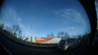 wiatraki prądotwórcze przy autostradzie w Niemczech Wind farm by motorway in Germany [upl. by Ejroj]