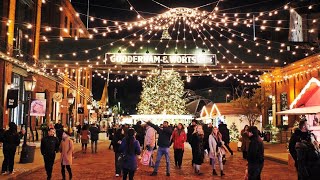 Canada Christmas Market in TORONTO Distillery District ❄️ Winter Village [upl. by Ereveneug]