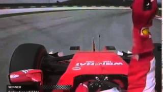 F1 2015 Malaysian GP  Sebastian Vettel screaming on radio after winning Malaysian GP [upl. by Jem]