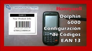 Honeywell Dolphin 6000 Configuración de Códigos EAN 13 GS1 [upl. by Yecram783]