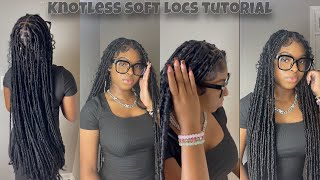 How I Do My KNOTLESS 32” Boho Soft Locs  Updated 2023  Beginner Friendly  Khalea Marie [upl. by Hyacintha94]