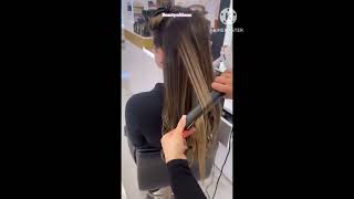 Straightener se baal curly kaise karecurlyhair beautywithanu shortvideo youtubevideo [upl. by Silverts146]