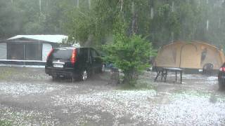 Onweer en Hagel op de camping D1 [upl. by Esimehc]