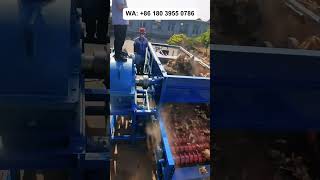 Wood root crusher used for shredding and processing of wood roots and other raw materials [upl. by Bat]