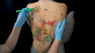 ASMR Real Person Back Measuring Inspection Drawing Exam Mapping Tracing No Talking [upl. by Yeslrahc]