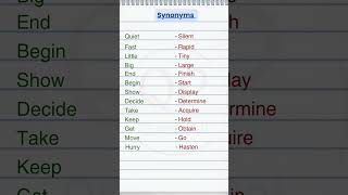 Synonyms words in English english englishgrammar englishlearn languageeducation [upl. by Daza900]